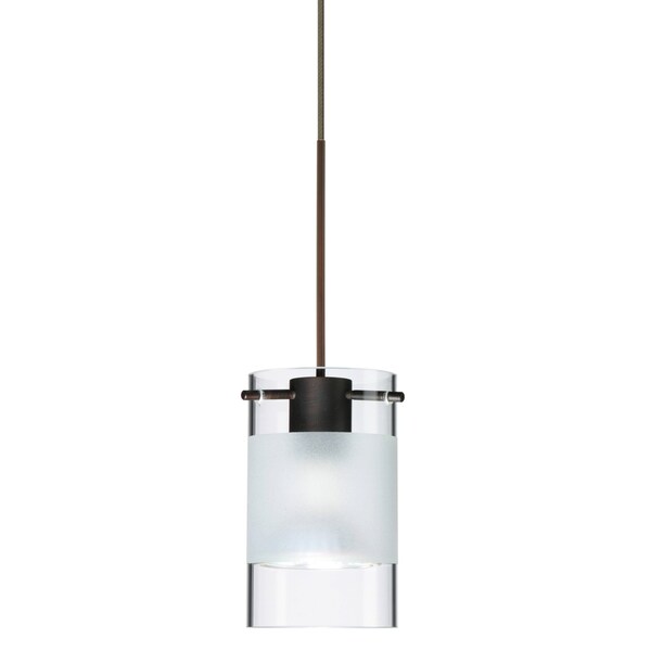 Besa Lighting Scope Cord Pendant, Clear/Frost, Bronze Finish, 1x5W LED 1XT-6524EC-LED-BR - main